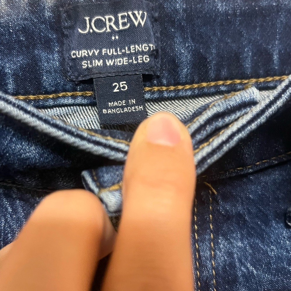 Jcrew Dark Wash Wide Leg Jeans - Picture 2 of 5